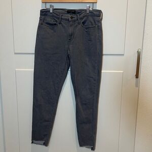Banana Republic Womens Gray Wash Skinny Fit Frayed Hem‎ Jeans Size 29/8 Casual